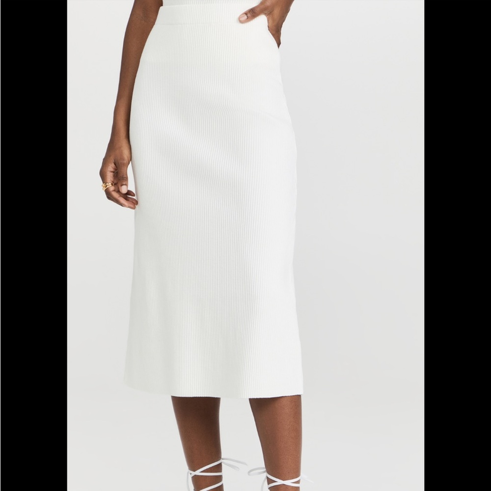 Vince Ribbed Knit MIDI Skirt